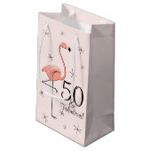 Flamingo Pink '50 en Fabulous!' cadeautas kleine (Achterkant Gekanteld)