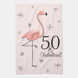 Flamingo Pink 50 en Fabulous! keukenhanddoek