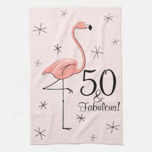 Flamingo Pink 50 en Fabulous! keukenhanddoek
