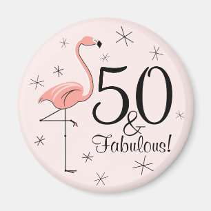 Flamingo Pink 50 en Fabulous! magneet