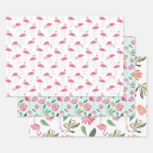 Flamingo Pink Bird Natuur Tropische Bird Inpakpapier Vel