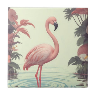 Flamingo  Pink Bird Tegeltje
