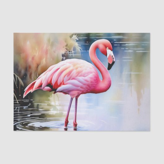 Flamingo Pink Bird Tissuepapier (Voorkant)