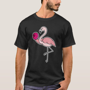 Flamingo Pink Bowling Ball Bowl T-shirt