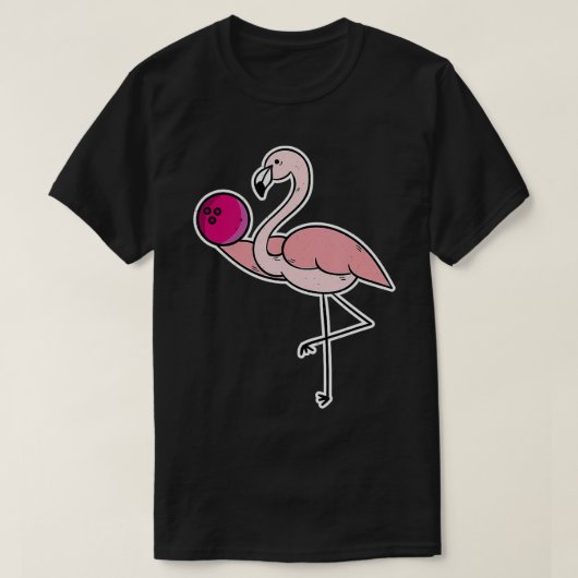 Flamingo Pink Bowling Ball Funny Bowl T-shirt (Design voorkant)