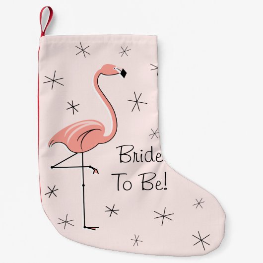 Flamingo Pink Bride om één kant op te slaan Kleine Kerstsok (Voorkant)