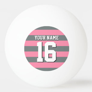 Flamingo Pink Charcoal Team Jersey Preppy Stripe Pingpongbal
