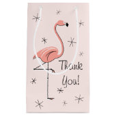 Flamingo Pink 'Dank je' cadeautas klein. (Voorkant)