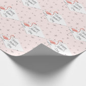Flamingo Pink diamant Happy Moederdag cadeautje Cadeaupapier (Hoek)