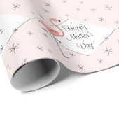 Flamingo Pink diamant Happy Moederdag cadeautje Cadeaupapier (Rol Hoek)