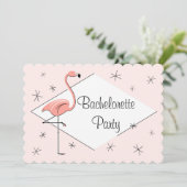 Flamingo Pink Diamond Bachelorette Party scalloped Kaart (Staand voorkant)