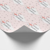 Flamingo Pink diamond Happy Birthday Cadeaupapier (Hoek)