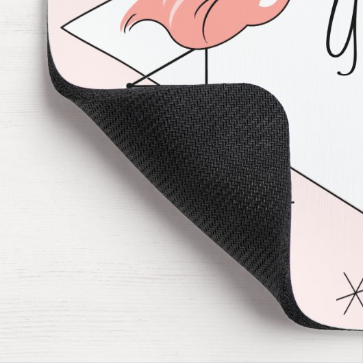 Flamingo Pink Diamond Name mousepad Muismat (Hoek)