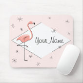 Flamingo Pink Diamond Name mousepad Muismat (Met muis)