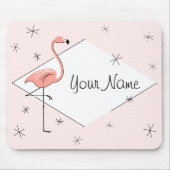 Flamingo Pink Diamond Name mousepad Muismat (Voorkant)