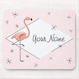 Flamingo Pink Diamond Name mousepad Muismat