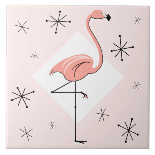 Flamingo Pink Diamond Stars tegels Tegeltje
