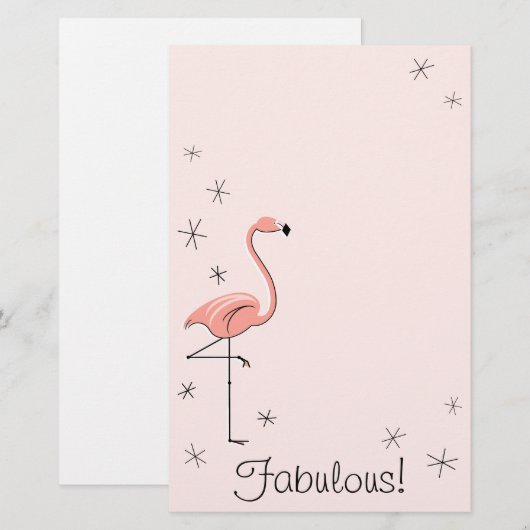 Flamingo Pink Fabulous! Briefpapier (Voorkant / Achterkant)