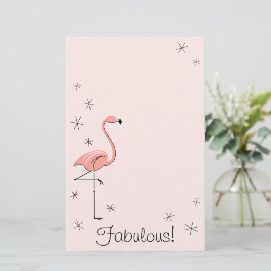 Flamingo Pink Fabulous! Briefpapier (Staand voorkant)
