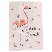 Flamingo Pink 'Fabulous Friend' cadeautas medium (Achterkant)