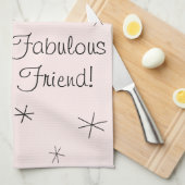 Flamingo Pink Fabulous Friend: keukenhanddoek (Quarter Fold)