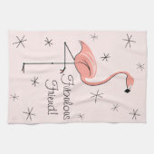 Flamingo Pink Fabulous Friend: keukenhanddoek (Horizontaal)