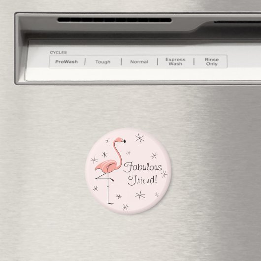 Flamingo Pink Fabulous Friend magnet (Insitu (Vaatwasser))