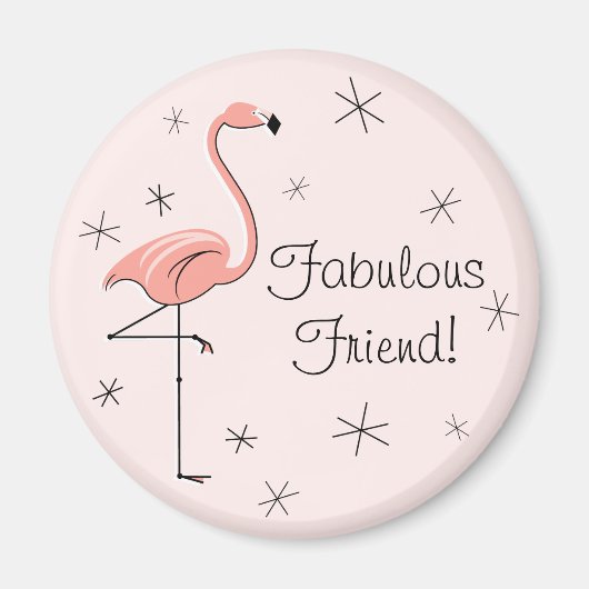 Flamingo Pink Fabulous Friend magnet (Voorkant)