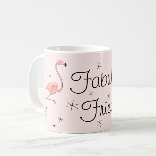 Flamingo Pink 'Fabulous Friend' mok (Voorkant links)