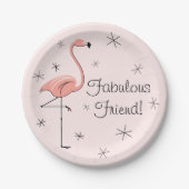 Flamingo Pink Fabulous Friend! Papieren bord (Voorkant)
