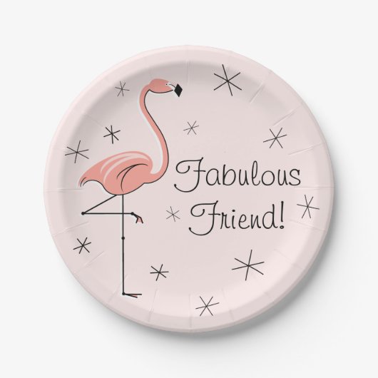 Flamingo Pink Fabulous Friend! Papieren bord (Voorkant)
