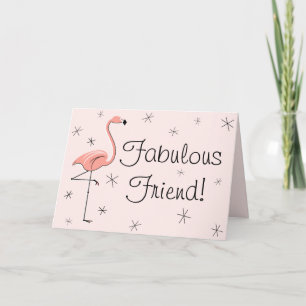 Flamingo Pink Fabulous Friend! verjaardagskaart Kaart