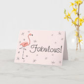 Flamingo Pink Fabulous! Groetings kaart (Gele Bloem)