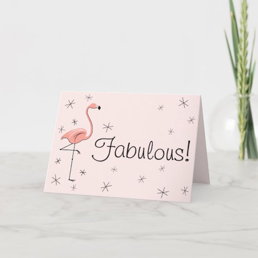 Flamingo Pink Fabulous! Groetings kaart (Voorkant)