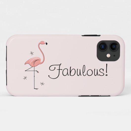 Flamingo Pink 'Fabulous!' iPhone 11 hoesje (Achterkant (horizontaal))