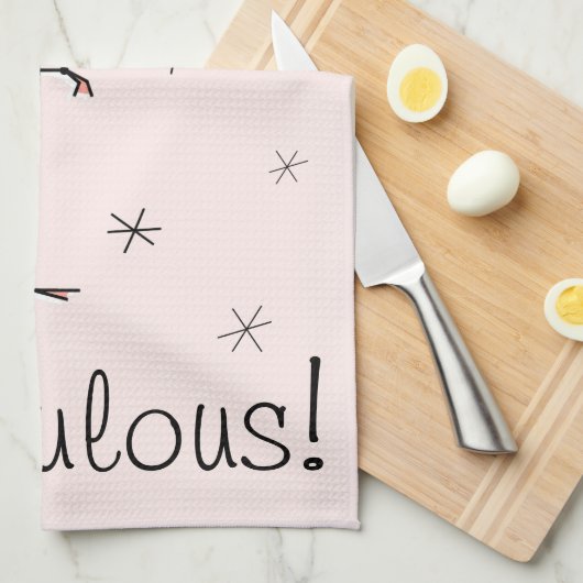 Flamingo Pink Fabulous! keukenhanddoek (Quarter Fold)