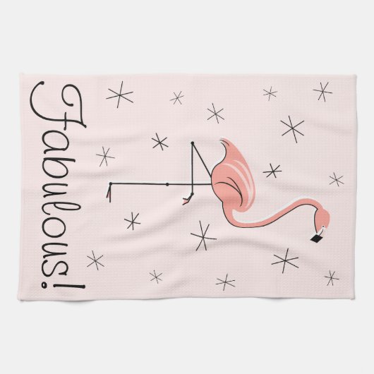 Flamingo Pink Fabulous! keukenhanddoek (Horizontaal)