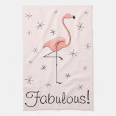 Flamingo Pink Fabulous! keukenhanddoek (Verticaal)