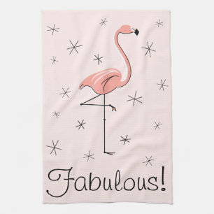 Flamingo Pink Fabulous! keukenhanddoek