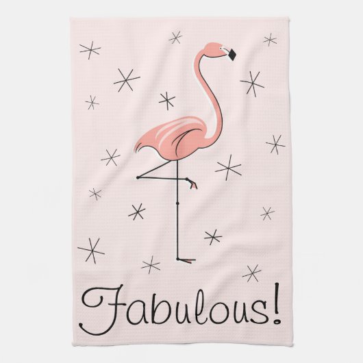 Flamingo Pink Fabulous! keukenhanddoek (Verticaal)