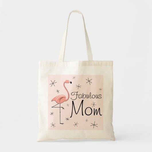Flamingo Pink "Fabulous Ma"-canvas tas (Voorkant)