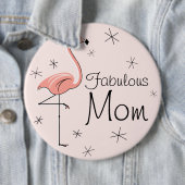 Flamingo Pink 'Fabulous Ma'-knop Ronde Button 6,0 Cm (In situ)