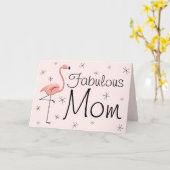 Flamingo Pink Fabulous Ma! moederdag kaart (Gele Bloem)