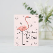 Flamingo Pink "Fabulous Ma" verticaal briefkaart (Staand voorkant)
