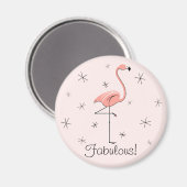 Flamingo Pink Fabulous magnet (Voorkant / Achterkant)