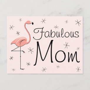 Flamingo Pink "Fabulous Mam" briefkaart