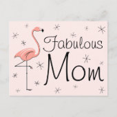 Flamingo Pink "Fabulous Mam" briefkaart (Voorkant)
