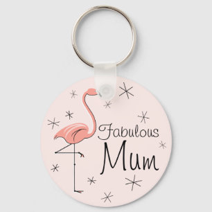 Flamingo Pink "Fabulous Mum"-sleutelhanger Sleutelhanger