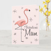 Flamingo Pink Fabulous Mum verticaal Kaart (Gele Bloem)