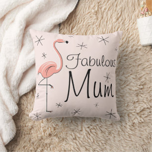 Flamingo Pink 'Fabulous Mum' werpt kussen